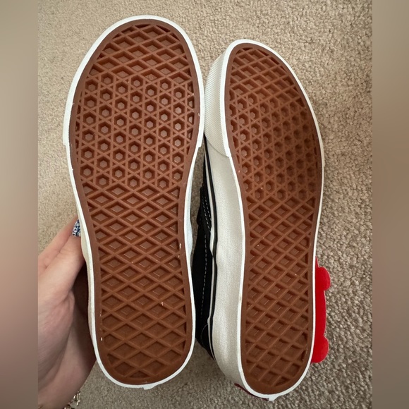 Hand painted butterfly black slip on vans - Picture 3 of 4